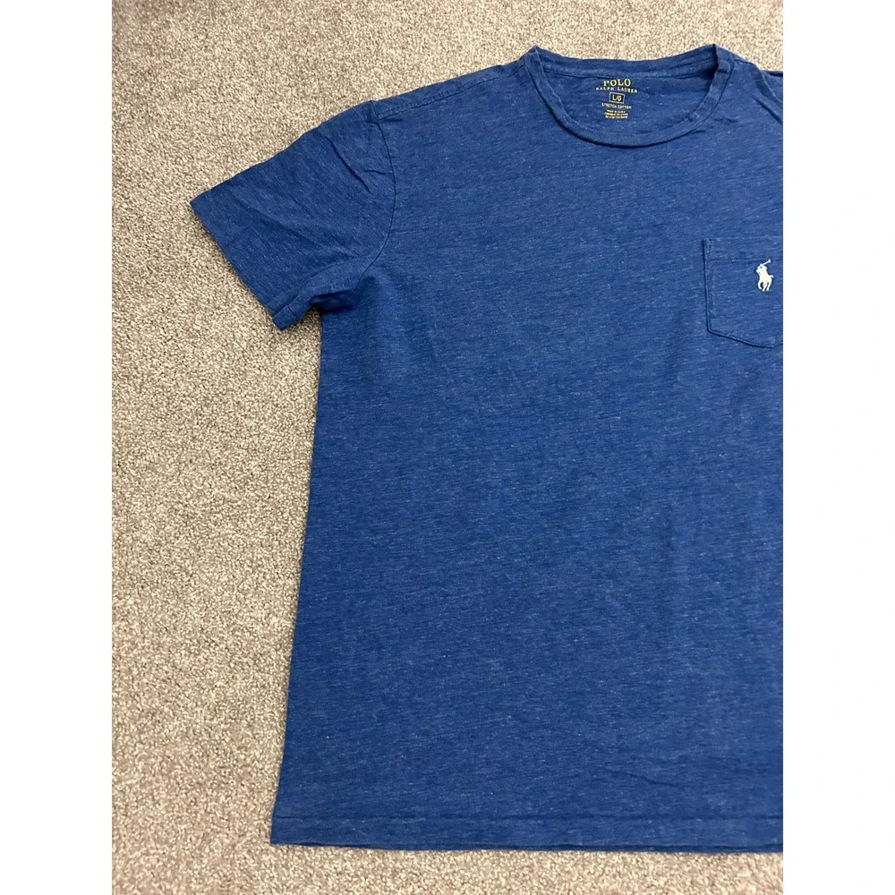 Polo Ralph Lauren Pocket T-Shirt Mens Large Blue Excellent Stretch Cotton Tee